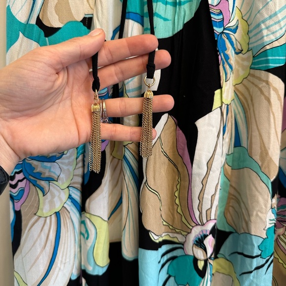 Trina Turk Sintra Flora Split-Leg Swim Cover-Up Beach Pants - Picture 4 of 9